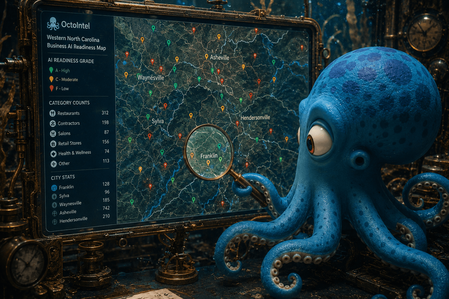 Octo at the BluePages Western North Carolina business AI-readiness map
